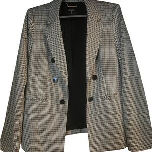 Tahari Classic Checkered Long Blazer